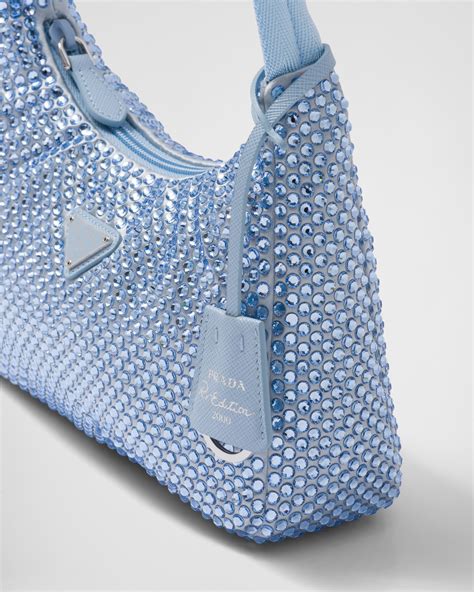 blue crystal prada bag|Prada crystal mini bag.